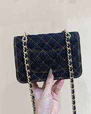 Chanel Flap Blue Denim Bag Size 19 x 13 x 5 cm - 3