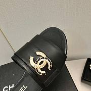 Chanel Toe Leather Slippers Black/Beige/Green/White - 6