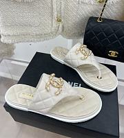 Chanel Flat Sandals Black/White/Beige - 1