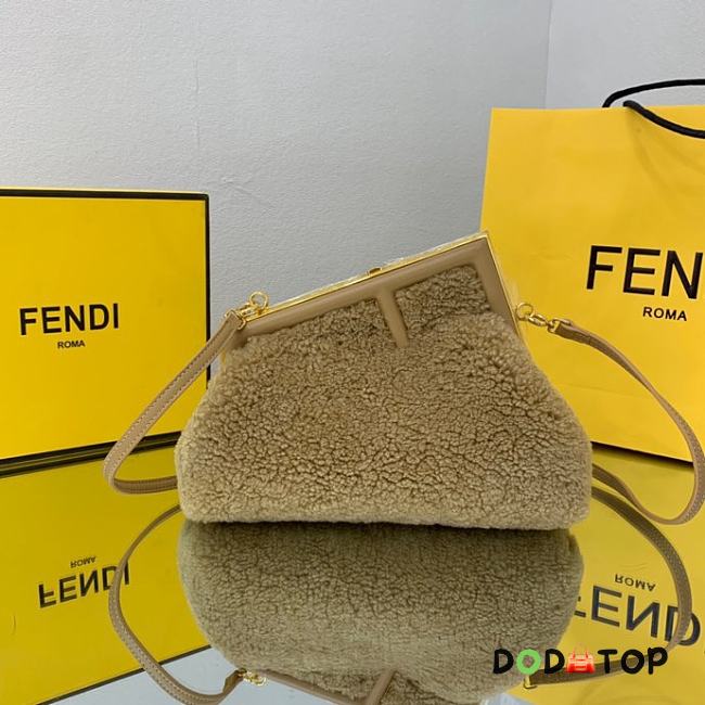 Fendi First Lamb Wool Brown Size 26 x 9.5 x 18 cm - 1