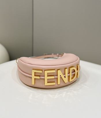 Fendi Fendigraphy Leather Bag Pink Powder Size 29 x 24.5 x 10 cm