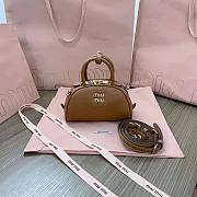 Miu Miu Mini Leather Top Handle Bag Brown Size 11.5 x 18 x 8 cm - 1