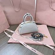 Miu Miu Mini Leather Top Handle Bag White Size 11.5 x 18 x 8 cm - 5