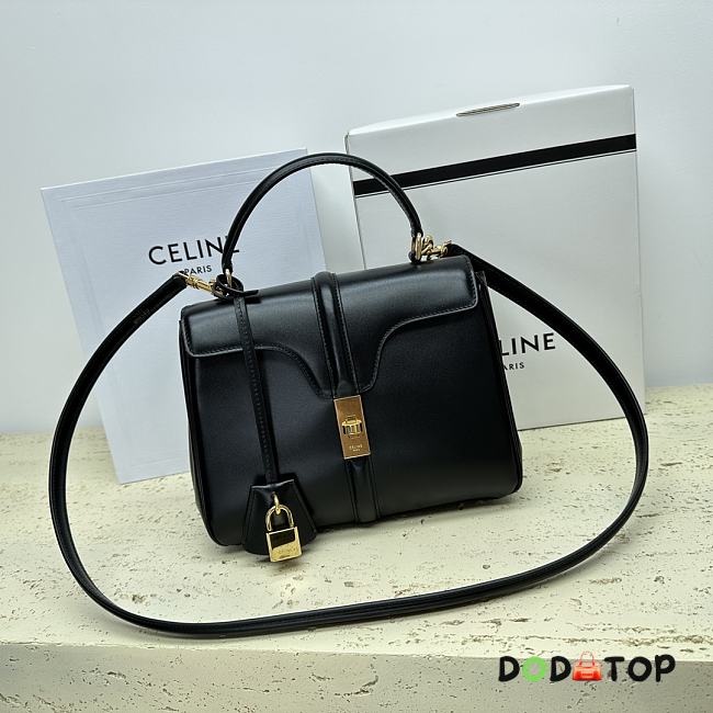 Celine Small 16 Bag in Natural Calfskin Black Size 23 x 19 x 10.5 cm - 1