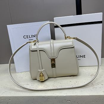 Celine Small 16 Bag in Natural Calfskin White Size 23 x 19 x 10.5 cm
