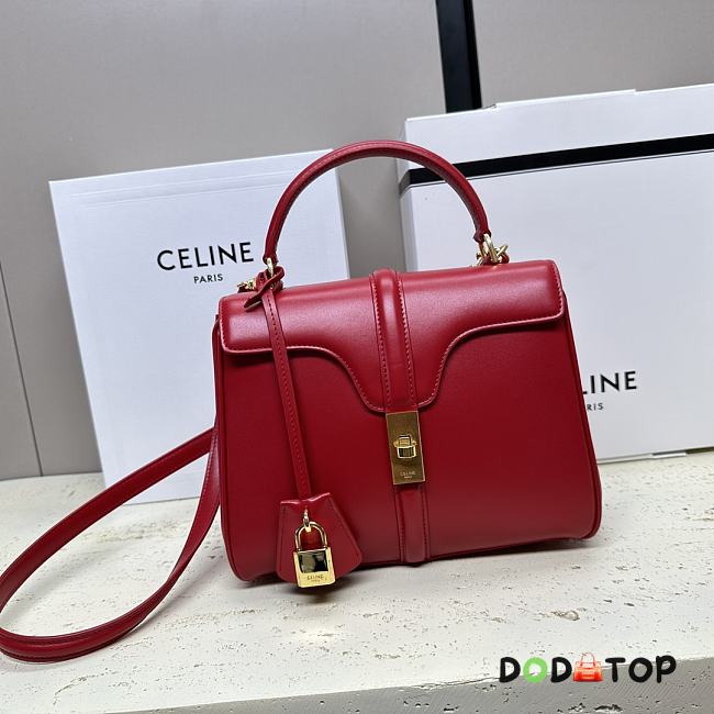 Celine Small 16 Bag in Natural Calfskin Red Size 23 x 19 x 10.5 cm - 1