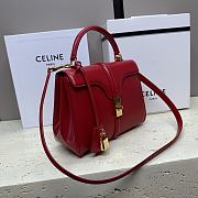 Celine Small 16 Bag in Natural Calfskin Red Size 23 x 19 x 10.5 cm - 6