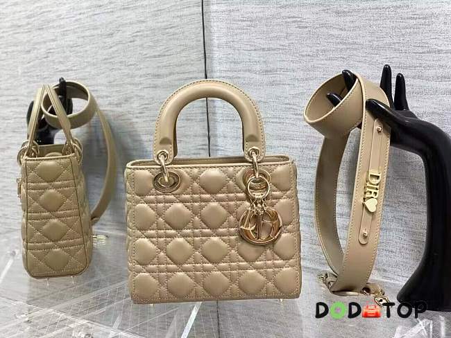 Dior Lady ABC Dark Beige Gold Hardware Bag Size 20 x 17 x 8 cm - 1