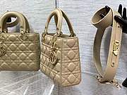 Dior Lady ABC Dark Beige Gold Hardware Bag Size 20 x 17 x 8 cm - 6