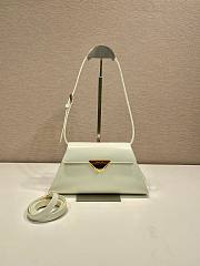 Prada Logo Triangle Medium Handbag White Size 28.5 x 14 x 7 cm - 1