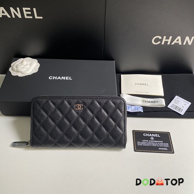 Chanel Long Zipper Wallet Black Size 10.5 x 19 x 3 cm  - 1