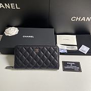 Chanel Long Zipper Wallet Black Size 10.5 x 19 x 3 cm  - 1