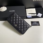 Chanel Long Zipper Wallet Black Size 10.5 x 19 x 3 cm  - 4