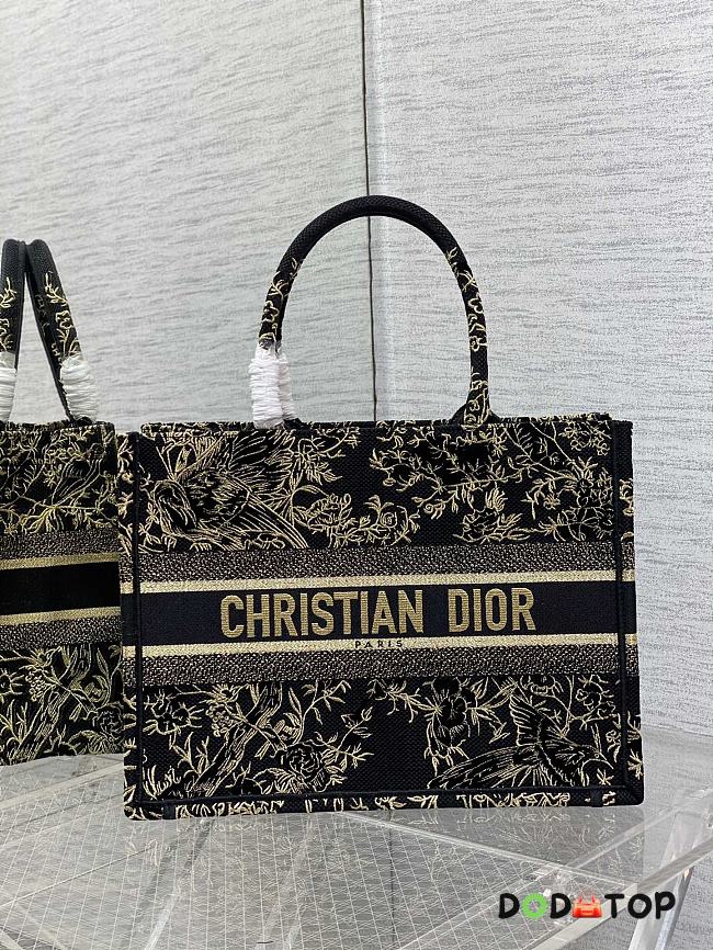 Dior Medium Book Tote ‘Black Dior Jardin D’hiver Cotton’ Size 36 x 18 x 28 cm - 1