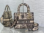 Dior Medium D-lite Bag Beige And Black Plan De Paris Embroidery Size 24 x 11 x 20 cm - 1
