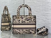 Dior Medium D-lite Bag Beige And Black Plan De Paris Embroidery Size 24 x 11 x 20 cm - 4