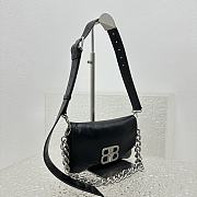 Balenciaga BB Soft Flap Bag Leather Black Size 23 cm - 4