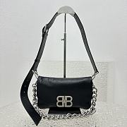 Balenciaga BB Soft Flap Bag Leather Black Size 23 cm - 3