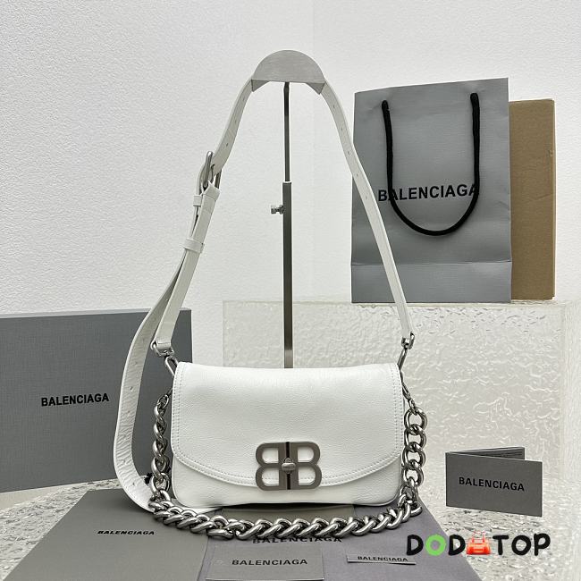 Balenciaga BB Soft Flap Bag Leather White Size 23 cm - 1