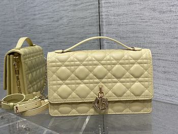Dior Miss Dior Top Handle Bag Yellow Size 24 x 7.5 x 14 cm