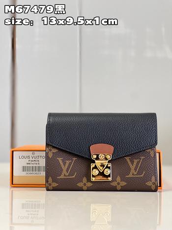 Louis Vuitton LV Wallet M67478 Black Size 13 x 9.3 x 1 cm