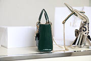 Dior Mini Lady Patent Green Size 17 x 15 x 7 cm - 5