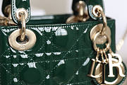 Dior Mini Lady Patent Green Size 17 x 15 x 7 cm - 2