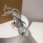 Christian Louboutin Rosalie 100 Leather Sandals Silver - 4