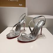 Christian Louboutin Rosalie 100 Leather Sandals Silver - 3