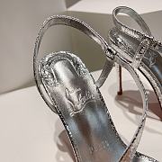 Christian Louboutin Rosalie 100 Leather Sandals Silver - 2