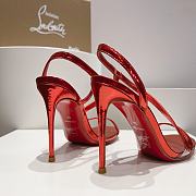 Christian Louboutin Rosalie 100 Leather Sandals Red - 4