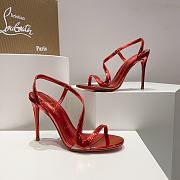 Christian Louboutin Rosalie 100 Leather Sandals Red - 3