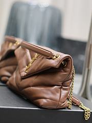 YSL Loulou Puffer Brown Gold Hardware Bag Size 29 x 17 x 11 cm - 6