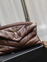 YSL Loulou Puffer Brown Gold Hardware Bag Size 29 x 17 x 11 cm - 2