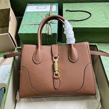 Gucci Jackie 1961 Small Natural Grain Tote Brown Size 30 x 23 x 12 cm