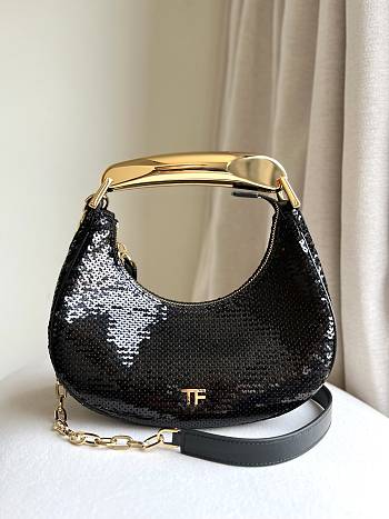 Tom Ford Bianca Hobo Black Bag Size 23 x 22 x 8 cm