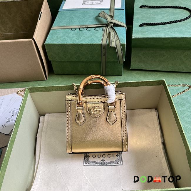  Gucci Diana Super Mini Bag In Gold Leather Size 16.5 x 12 x 6 cm - 1