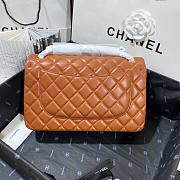Chanel Flap Bag Jumbo Lambskin Brown Silver/Gold Hardware Size 30 cm - 4