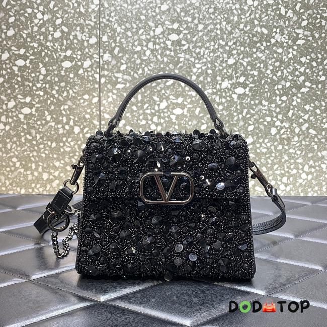 Valentino Garavani Vsling 3D Black Bag Size 19 x 13 x 9 cm - 1