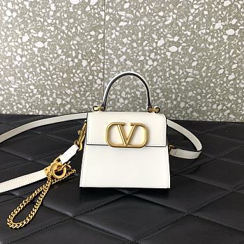 Valentino Vsling Mini Handbag White Size 13.5 x 11.5 x 4 cm