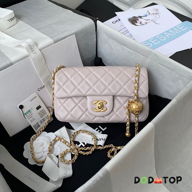 Chanel Mini Flap Bag Global Chain Pink Powder Size 20 cm - 1