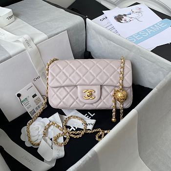 Chanel Mini Flap Bag Global Chain Pink Powder Size 20 cm