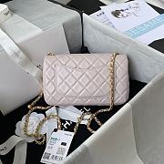 Chanel Mini Flap Bag Global Chain Pink Powder Size 20 cm - 6