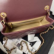 Chanel Mini Flap Bag Global Chain Red Wine Size 20 cm - 5