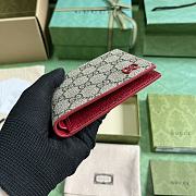 Gucci Men Wallet With GG Detail Red Size 11 x 9 cm - 3