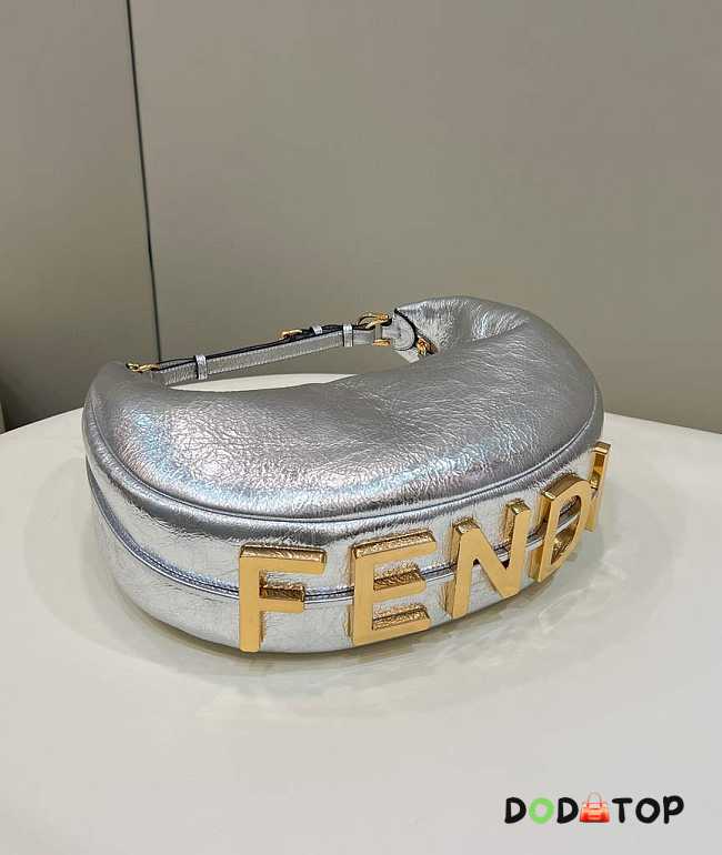 Fendi Fendigraphy Medium Silver Bag Size 36 x 30 x 11 cm - 1