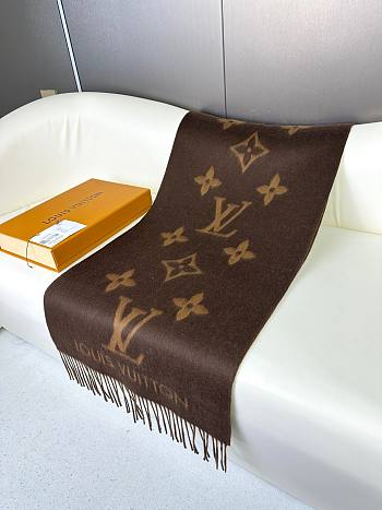 Louis Vuitton LV Reykjavik Cashmere Scarf Brown Size 190 x 45 cm