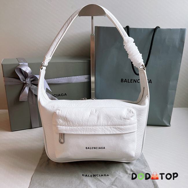 Balenciaga Raver Leather Tote White Bag Size 24.5 x 22 x 7 cm - 1