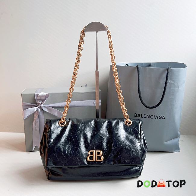 Balenciaga Monaco Small Chain Bag In Black Size 27.9 x 18 x 9.9 cm - 1