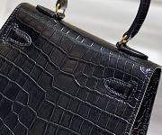 Hermes Mini Kelly Black Bag Size 20 cm - 6